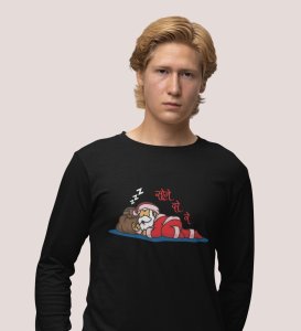 Sleepy Santa: Cute DesignerFull Sleeve T-shirt Black Unique Gift For Kids Boys Girls