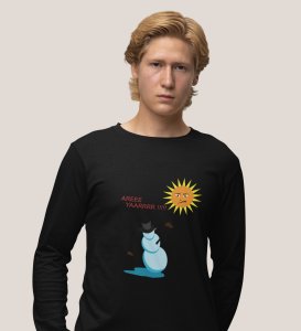 Angry Snowman: Unique DesignerFull Sleeve T-shirt Black Perfect Gift For Christmas Boys Girls