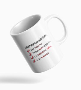 New Year Resolution, Men's Printed Sublimated Coffee Mugs