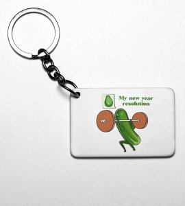 Resolution, Graphics Printed Key-Chain On New Year Theme Best Gift For New Year