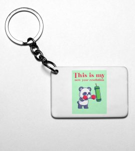 New Year New Resolution, Men's Printed Sublimated Key-Chain