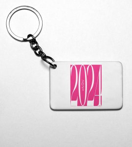 2024 New Year, Graphics Printed Key-Chain On New Year Theme Best Gift For New Year