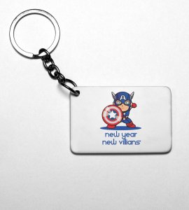 New Year, New Villans, Men's Printed Sublimated Key-Chain