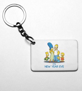 Family's New Year, Graphic Printed Sublimated Key-Chain