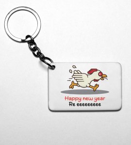 Chicken's New Year Graphic Printed Sublimated Key-Chain