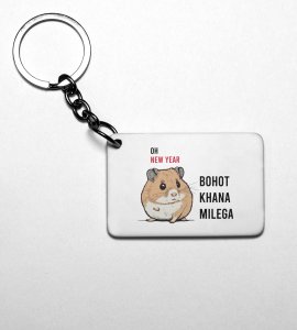 New Year More Food, Graphics Printed Key-Chain On New Year Theme Best Gift For New Year