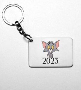2023 Go Now, Graphics Printed Key-Chain On New Year Theme Best Gift For New Year