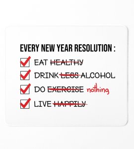 New Year Resolution, Men's Printed Sublimated Mouse Pad