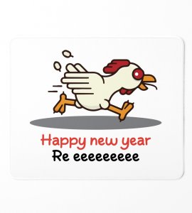 Chicken's New Year Graphic Printed Sublimated Mouse Pad