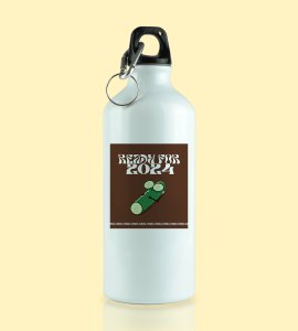 Get Ready For 2024, Graphics Printed Aluminium Water Bottle On New Year Theme Best Gift For New Year