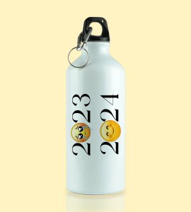 No More 2023 Only 2024, New Year Printed Aluminium Water Bottle