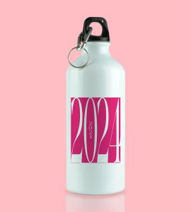 2024 New Year, Graphics Printed Aluminium Water Bottle On New Year Theme Best Gift For New Year
