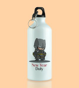 New Year New Duty, Graphics Printed Aluminium Water Bottle On New Year Theme Best Gift For New Year