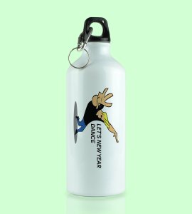 New Year Dance, Graphics Printed Aluminium Water Bottle On New Year Theme Best Gift For New Year