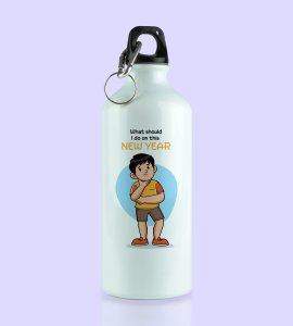 No Plans For New Year, New Year Printed Aluminium Water Bottle