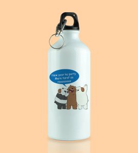 Party Is Mine, Printed Aluminium Water Bottle On New Year Theme