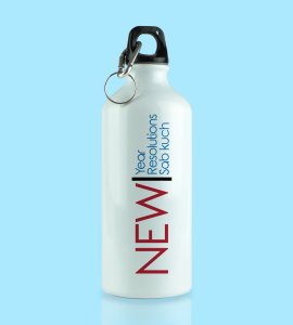 Everthing Is New, New Year Printed Aluminium Water Bottle