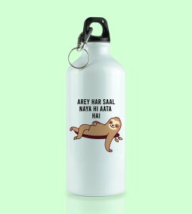 New Year Always Comes, New Year Printed Aluminium Water Bottle