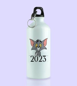 2023 Go Now, Graphics Printed Aluminium Water Bottle On New Year Theme Best Gift For New Year