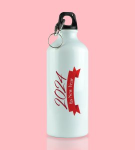 Welcome 2024,Graphics Printed Aluminium Water Bottle On New Year Theme Best Gift For New Year