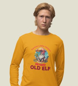 Elderly Elf: Retired Santa's Elf Made Yellow Full Sleeve Tshirt by  Best Gift For Secret Santa