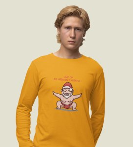 Sumo Santa: Unique DesignedFull Sleeve T-shirt Yellow Perfect Gift For Boys Girls