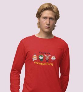 Believe In Yourself: Motivational DesignerFull Sleeve T-shirt Red Unique Gift For Secret Santa