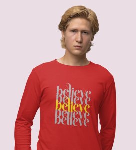 Christmas Time : Unique PrintedFull Sleeve T-shirt Red Best Gift For Boys Girls