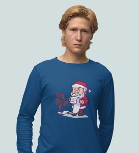 Long Gifts List: Beautifully DesignedFull Sleeve T-shirt Blue Best Fift For Secret Santa