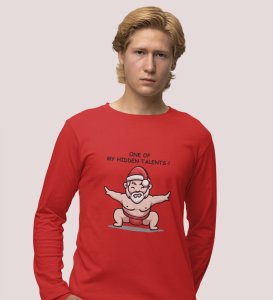 Long Gifts List: Beautifully DesignedFull Sleeve T-shirt Red Best Fift For Secret Santa