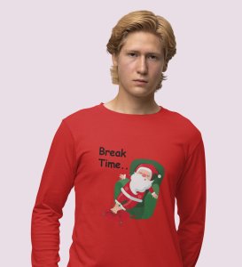 Biker Santa: Best DesignerFull Sleeve T-shirt For Christmas Red Unique Gift For Boys Girls