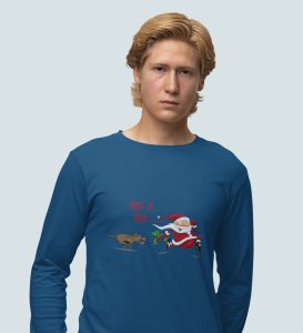 Poor Santa: Cute DesignerFull Sleeve T-shirte Blue Best Gift For Boys Girls