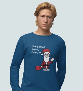 How Was Your Christmas: Best DesignedFull Sleeve T-shirt Blue Amazing Gift For Secret Santa