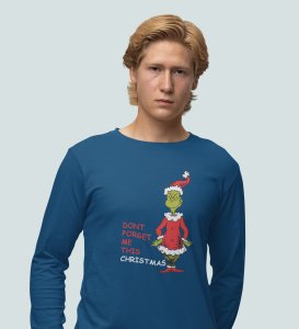 Alien's Christmas: Unique And Funny DesignedFull Sleeve T-shirt Blue Perfect Gift For Boys Girls