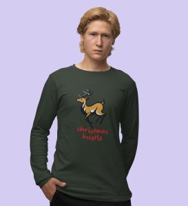 Busy Reindeer: Best DesignerFull Sleeve T-shirt Green Best Gift For Boys Girls