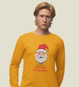 Graphic's Lover Santa: Best DesignedFull Sleeve T-shirt Yellow Perfect Gift For Secret Santa