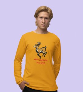 Busy Reindeer: Best DesignerFull Sleeve T-shirt Yellow Best Gift For Boys Girls