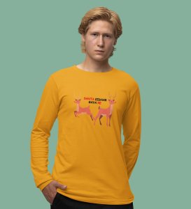 Find The Santa: Cute DesignerFull Sleeve T-shirt For Kids Yellow Best Gift For Kids