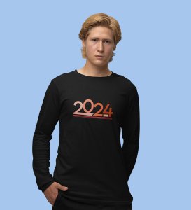 Welcome 2024: New Year DesignedFull Sleeve T-shirt Black Best Gift For Secret Santa