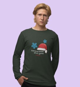 Santa's Arrival: Most Uniquely DesignedFull Sleeve T-shirt Green Best Gift For Boys Girls