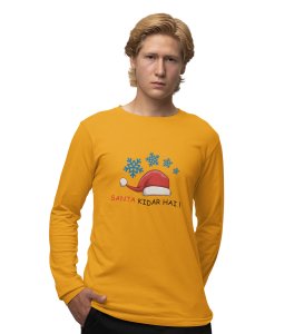 Where Did Santa Go?: Best DesignerFull Sleeve T-shirt Yellow Best Gift For Boys Girls