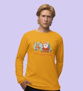 Santa's Sledge: Most Liked DesignedFull Sleeve T-shirt Yellow Best Gift For Boys Girls