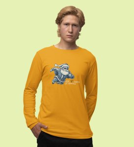 Gen-Z Santa At Service: Best DesignedFull Sleeve T-shirt Yellow Most Liked Gift For Boys Girls