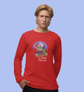 Santa's Bestfriend: Cute DesignerFull Sleeve T-shirt RedBest Gift For Boys Girls