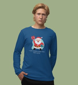 Christmas Bells With Santa's Gift: Best DesignedFull Sleeve T-shirt Blue Unique Gift For Secret Santa