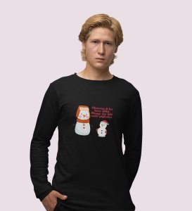 Snowman Sharmaji: Funny DesignerFull Sleeve T-shirt Black Perfect Gift For Secret Santa
