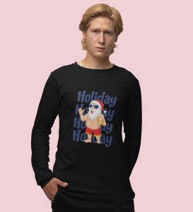 Santa On VactionFull Sleeve T-shirt: Exclusive Gift For Boys GirlsBlack Cool SantaFull Sleeve T-shirt, A Perfect Gift For Secret Santa