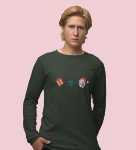Gift + Winter = Santa: Unique DesignedFull Sleeve T-shirt Green Best Gift For Christmas Eve