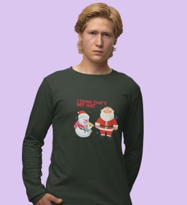 Funny Santa: Best DesignedFull Sleeve T-shirt Green Perfect Gift For Secret Santa For Boys Girls