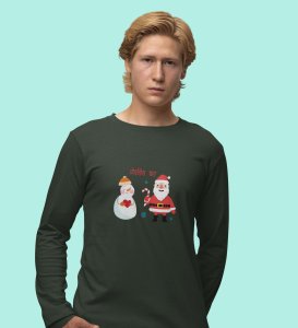 Santa's Lovestory: Romantic DesignerFull Sleeve T-shirt Green Amazing Gift For Boys Girls